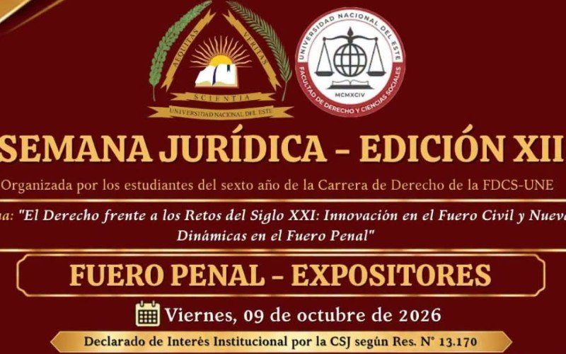 XII Semana Jurídica abordará los retos contemporáneos de los fueros Civil y Penal
