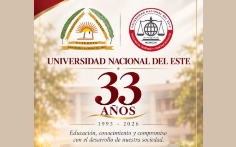 FDCS-UNE saluda a la Universidad Nacional del Este por su 33.º aniversario